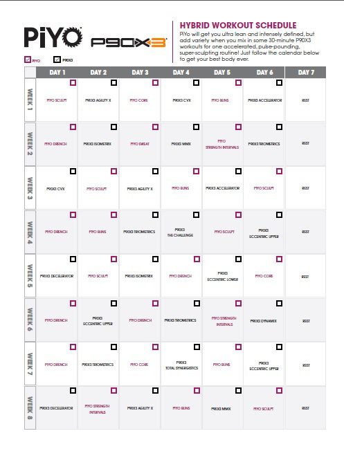 p90x3 workout schedule printable